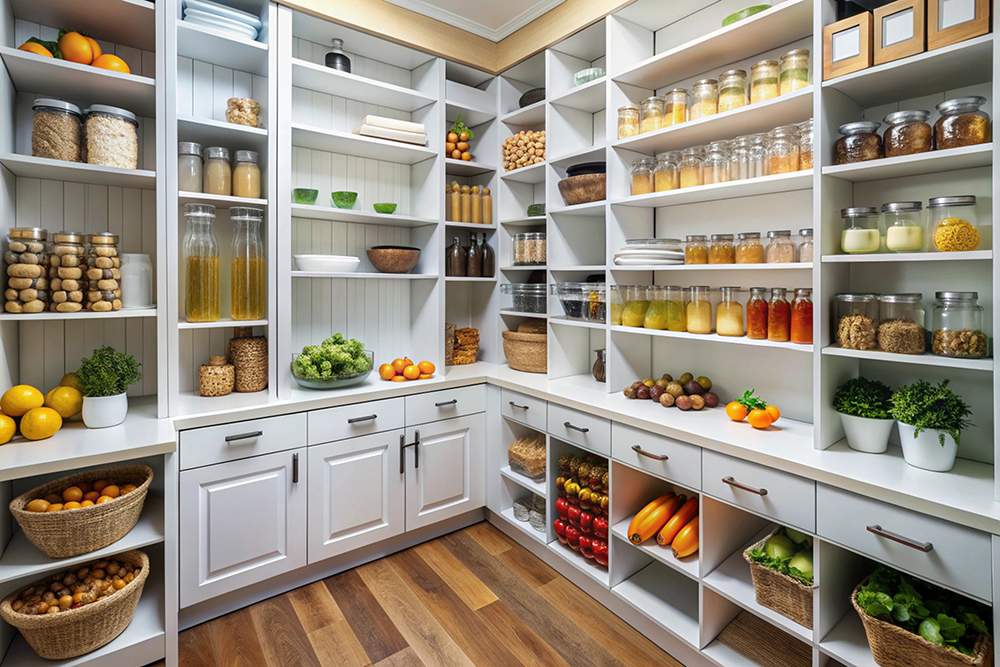 Pantry with cabinets